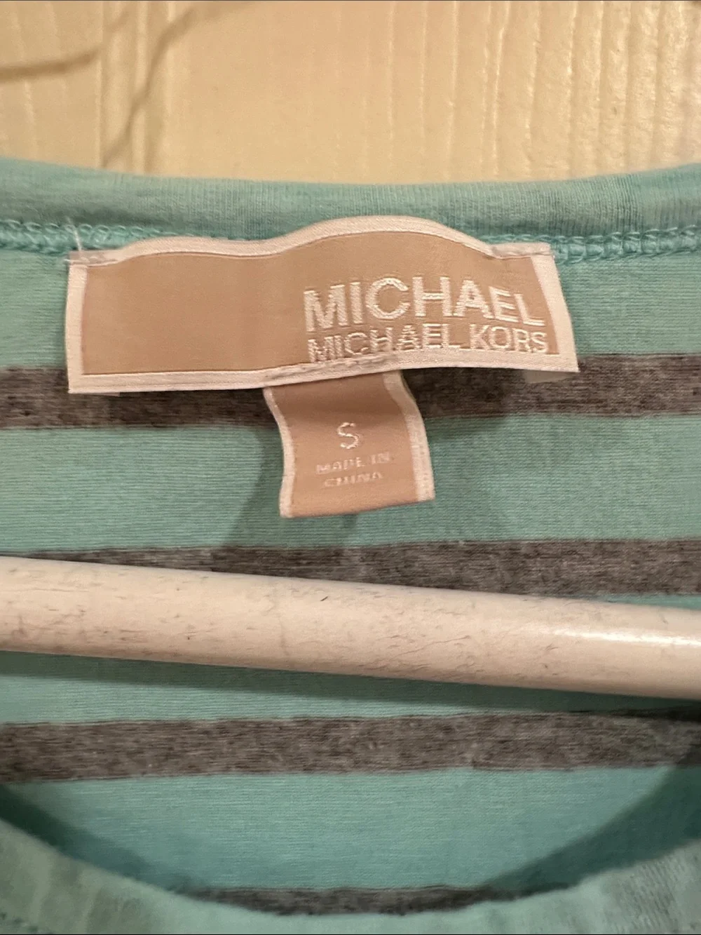 Michael Kors Mint Short Sleeve Tee with Shoulder Zippers